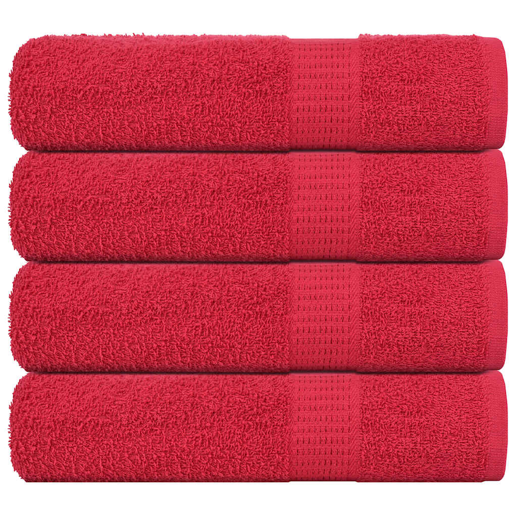 Vidaxl douchehanddoeken frogn 4 st 70x140 cm 360 g m² rood