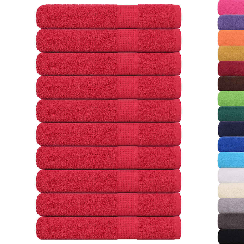 Vidaxl handdoeken 10 st 100x200 cm 360 g m² 100% rood katoen
