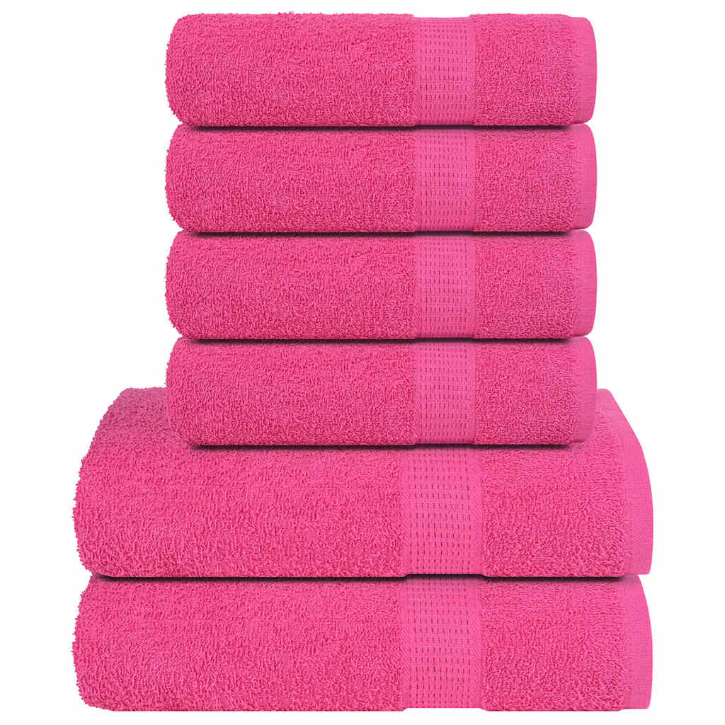 Vidaxl 6-delige handdoekenset 360 g m² 100% katoen roze