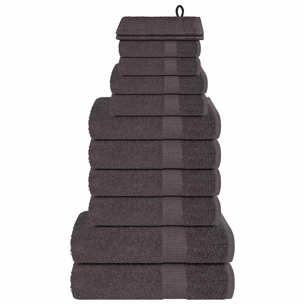 Vidaxl 12-delige handdoekenset frogn 360 g m² antraciet
