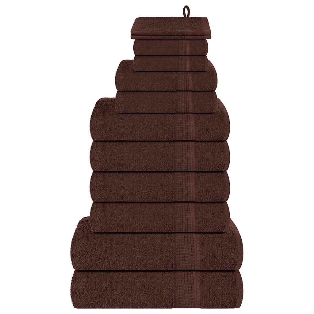 Vidaxl 12-delige handdoekenset frogn 360 g m² bruin