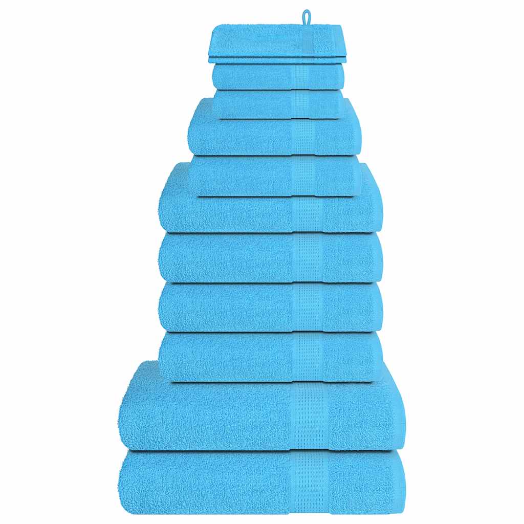 VidaXL 12-delige Handdoekenset 360 g m² 100% katoen turkoois