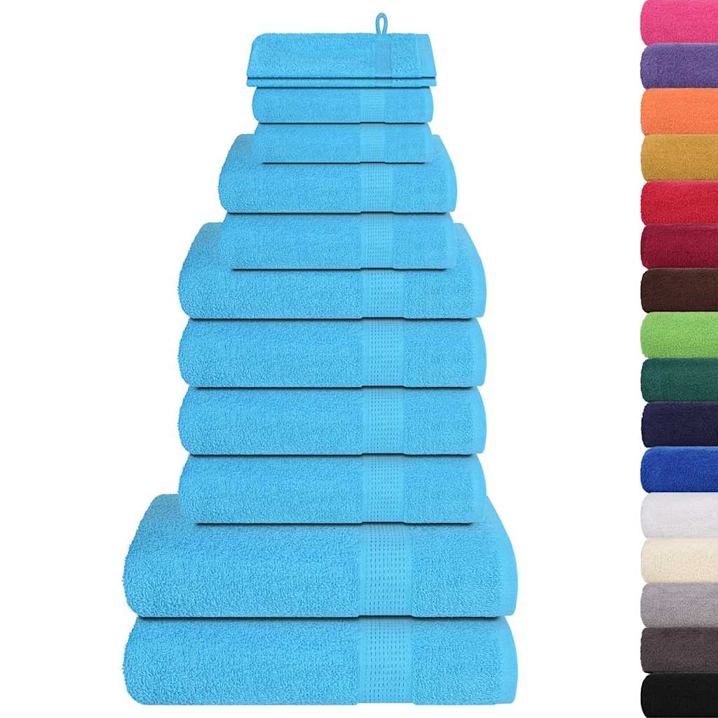 VidaXL 12-delige Handdoekenset 360 g m² 100% katoen turkoois