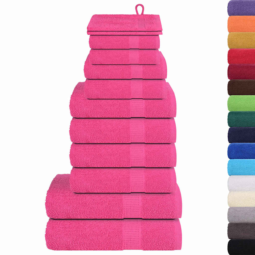 Vidaxl 12-delige handdoekenset frogn 360 g m² roze