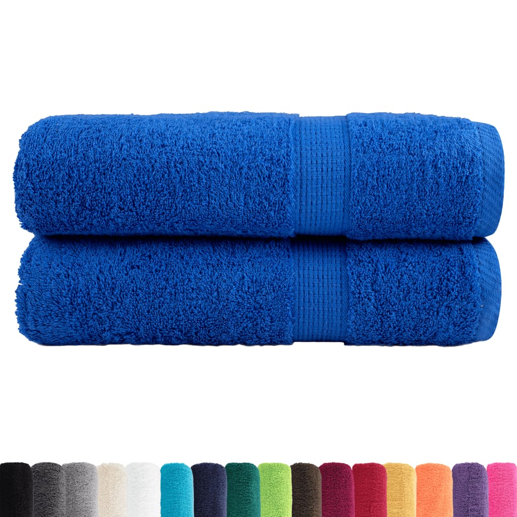 Vidaxl badhanddoeken solund 2 st 600 g m² 100x150 cm blauw