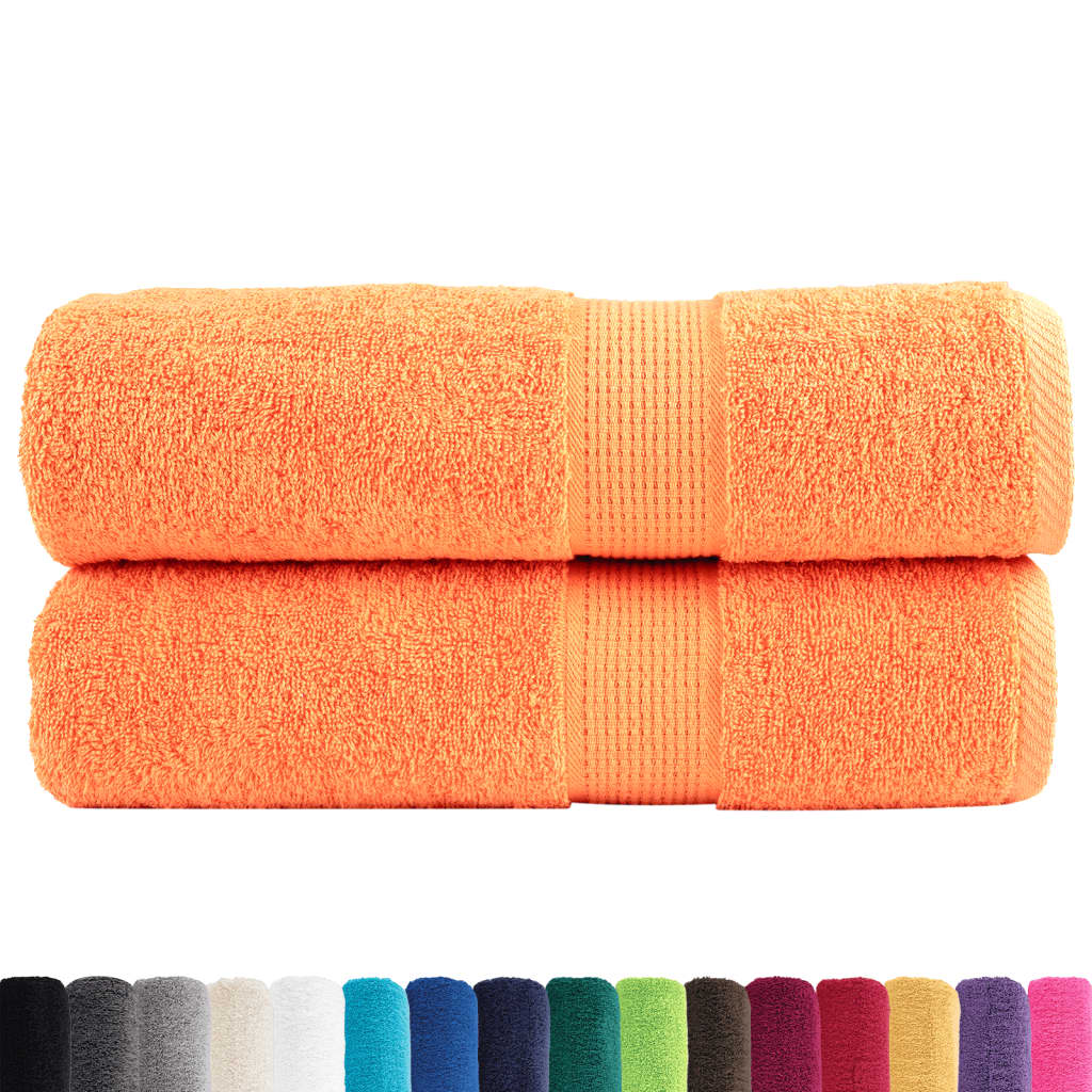 Vidaxl badhanddoeken solund 2 st 600 g m² 70x140 cm oranje