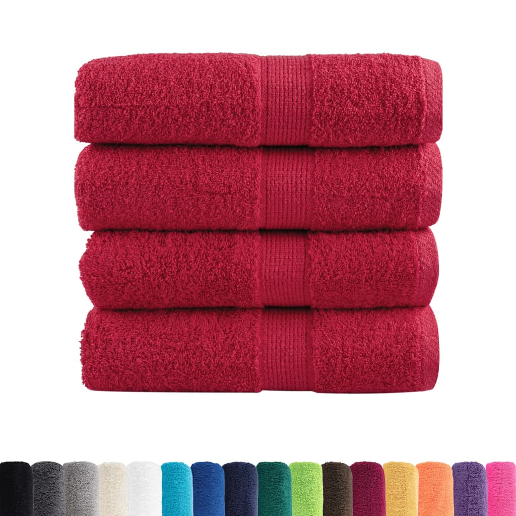 VidaXL Gastendoekjes SOLUND 4 st 600 g m² 30x50 cm rood