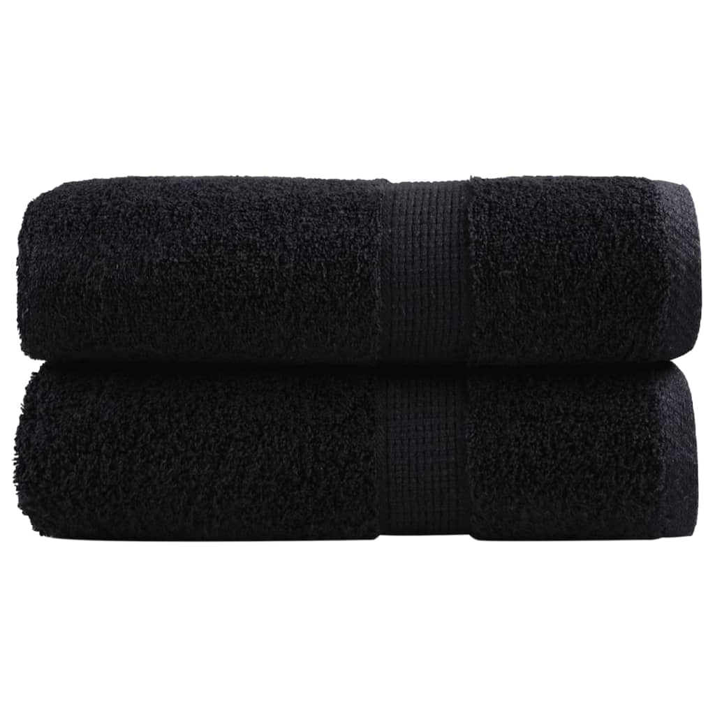 Vidaxl premium washandjes solund 2 st zwart 30x30 cm 600 g m2