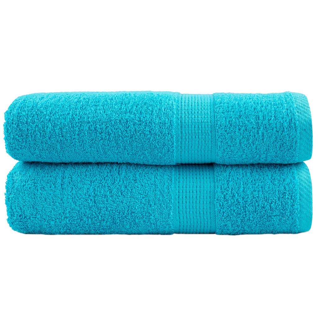 Vidaxl badhanddoeken solund 2 st 600 g m² 70x140 cm turquoise