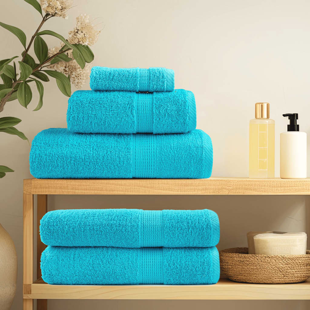 Vidaxl handdoeken solund 2 st 600 g m² 100x200 cm turquoise