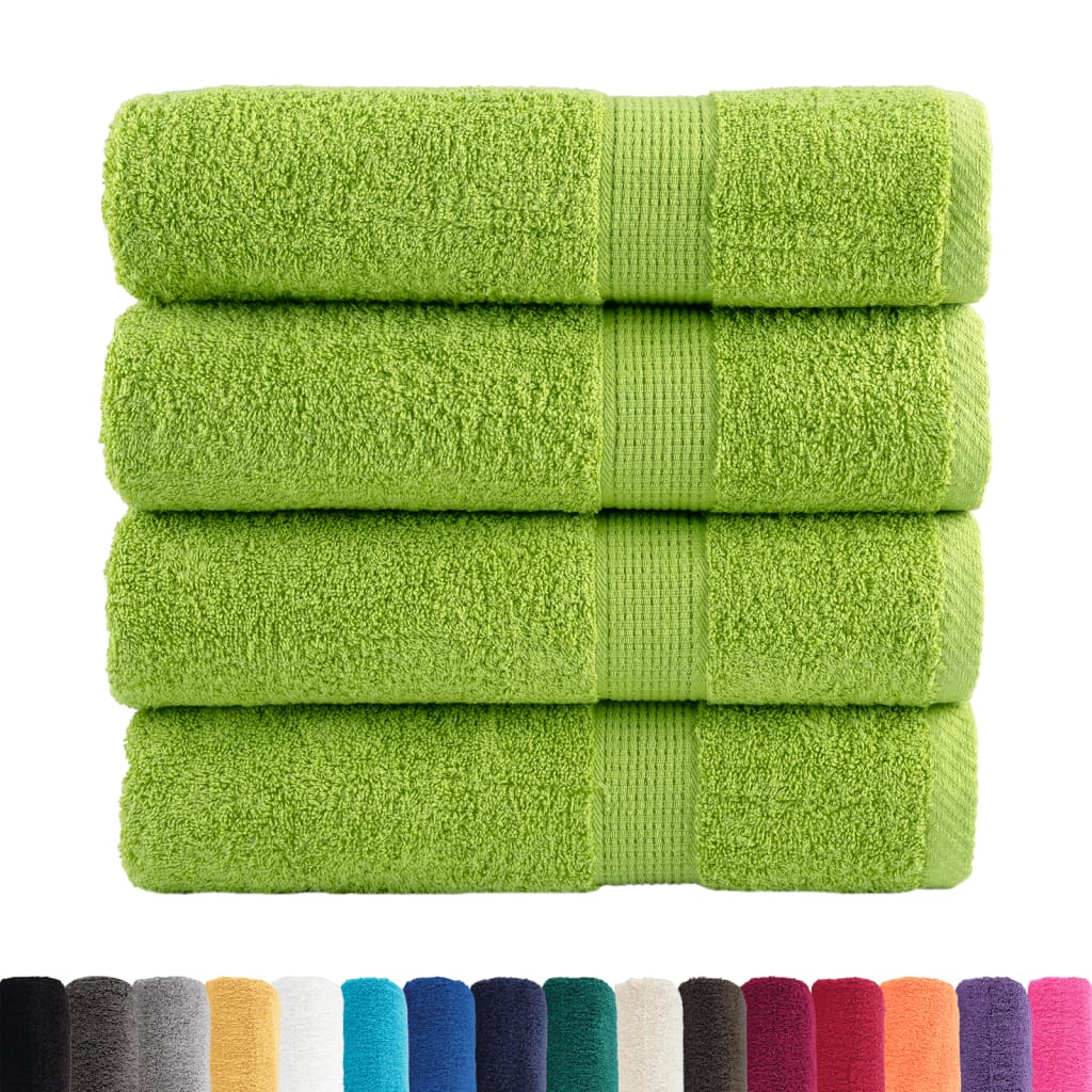 Vidaxl badhanddoeken solund 4 st 600 g m² 70x140 cm appelgroen
