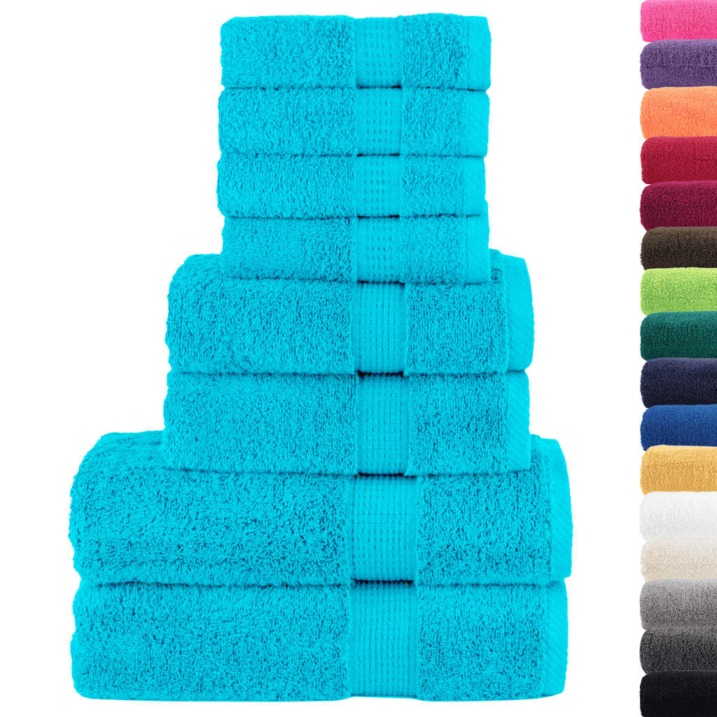 Vidaxl 8-delige handdoekenset solund 600 g m² turquoise
