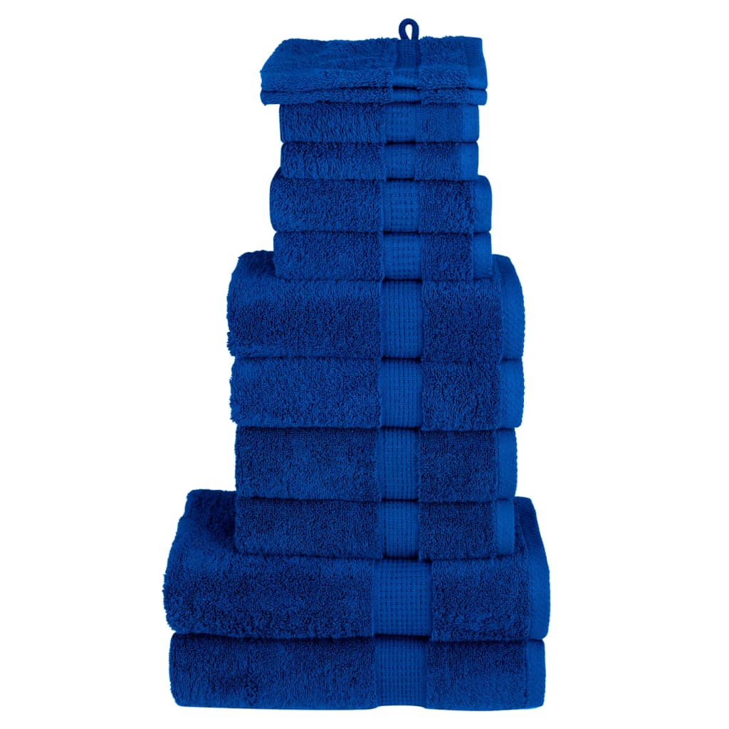 VidaXL 12-delige Blauw Handdoekenset SOLUND 600 g m²