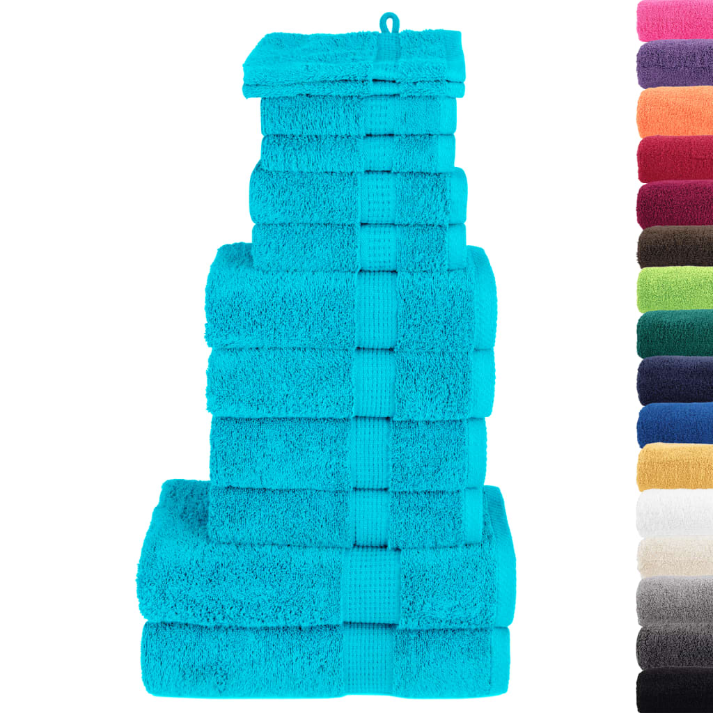 VidaXL 12-delige Handdoekenset SOLUND 600 g m² turkoois