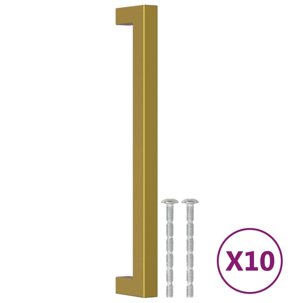 Vidaxl handvatten 10 st 192 mm roestvrij staal goudkleurig