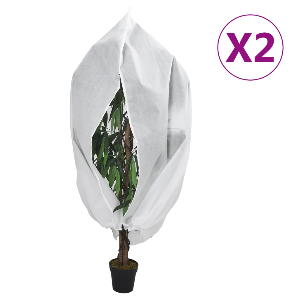 Vidaxl plantenhoezen met gestoken 2 st 70 g m² 1,55x1,55 m