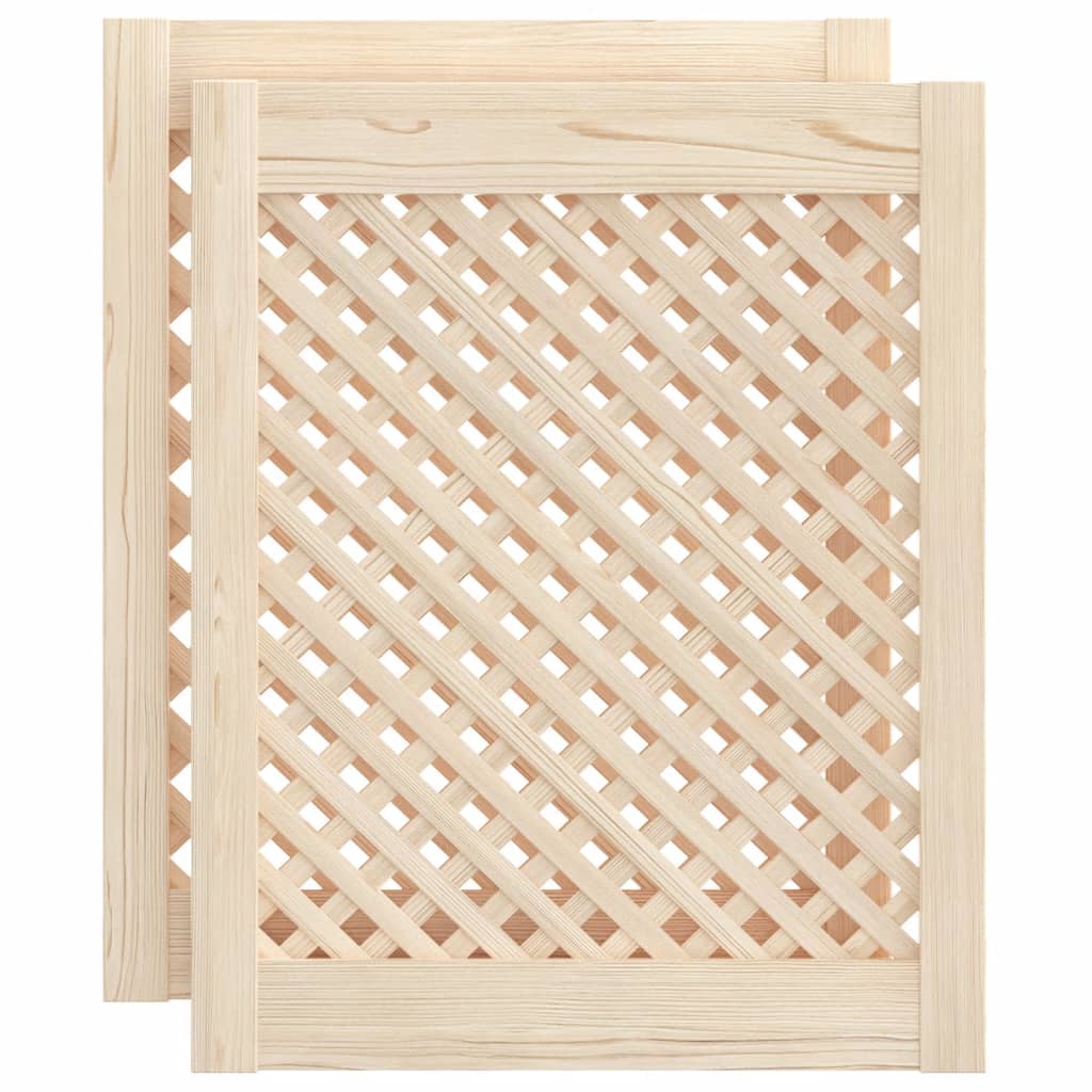 Vidaxl kastdeuren met latwerk 2 st 49,5x61,5 cm massief groenenhout
