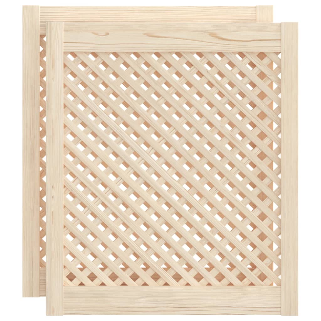 Vidaxl kastdeuren met latwerk 2 st 59,5x69 cm massief groenenhout