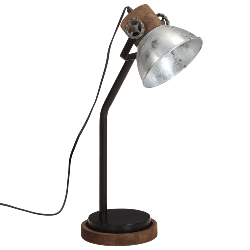 Vidaxl bureaulamp 25 w e27 18x18x60 cm vintage zilverkleurig