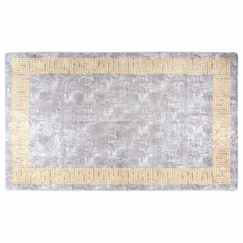 Vidaxl vloerkleed wasbaar antislip 150x230 cm grijs en goudkleurig