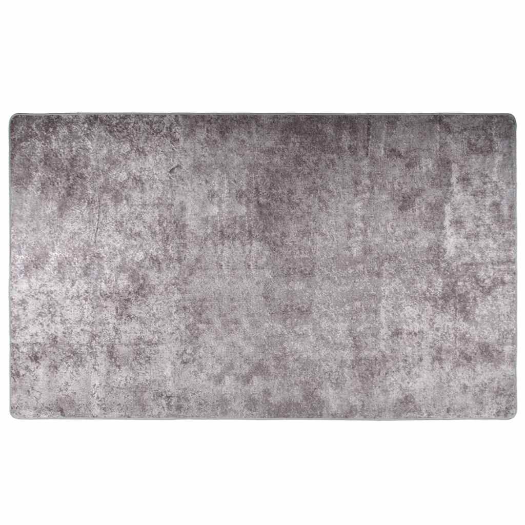 Vidaxl vloerkleed wasbaar antislip 120x170 cm grijs