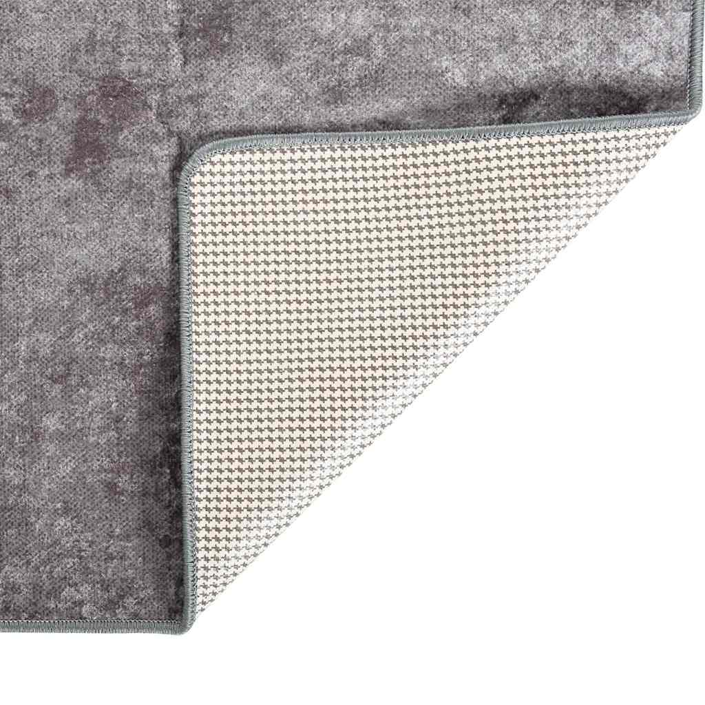 Vidaxl vloerkleed wasbaar antislip 120x170 cm grijs