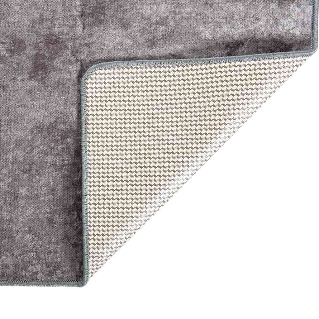 Vidaxl vloerkleed wasbaar antislip 150x230 cm grijs