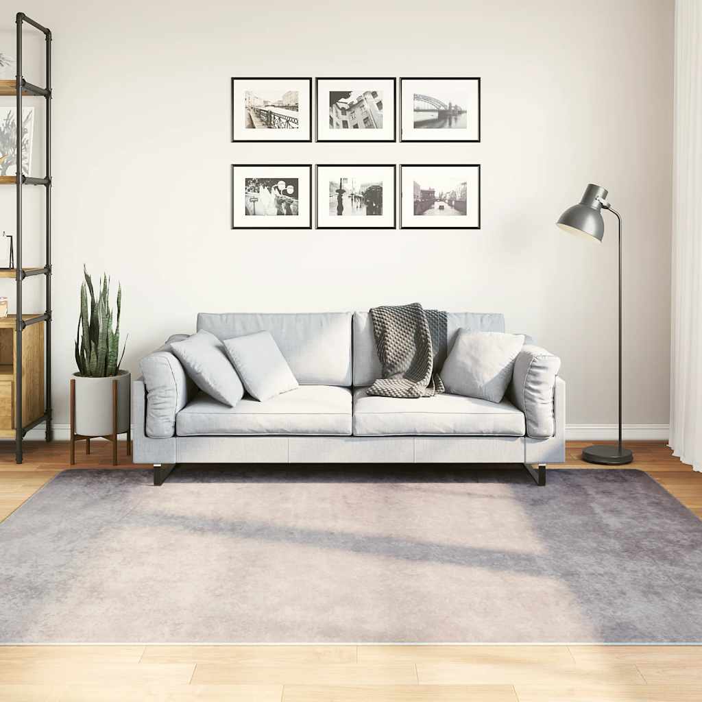 Vidaxl vloerkleed wasbaar antislip 150x230 cm grijs
