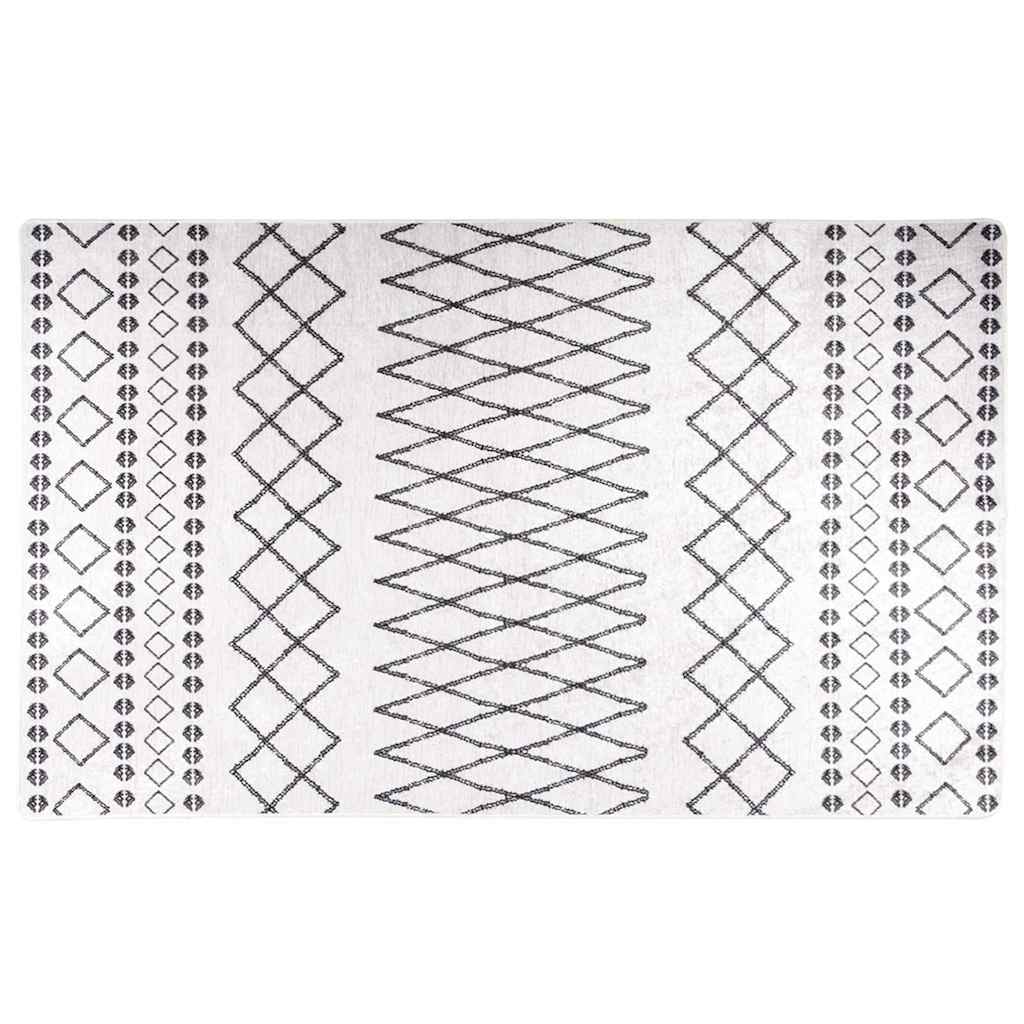 Vidaxl vloerkleed wasbaar antislip 120x170 cm zwart en wit