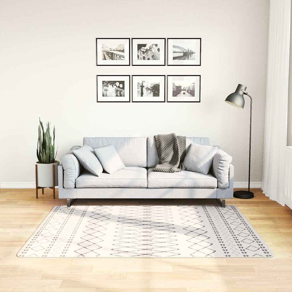 Vidaxl vloerkleed wasbaar antislip 120x170 cm zwart en wit