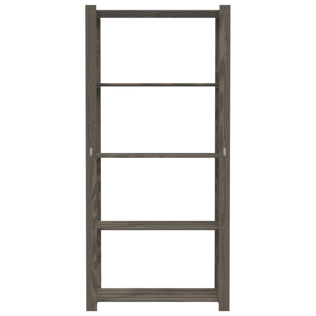 Vidaxl opbergrek 5-laags 80x38x170 cm massief groenenhout grijs