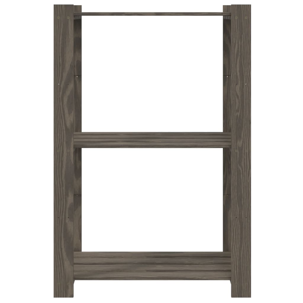 Vidaxl opbergrek 3-laags 60x38x90 cm massief groenenhout grijs
