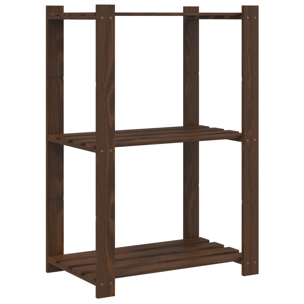 Vidaxl opbergrek 3-laags 60x38x90 cm massief groenhout bruin