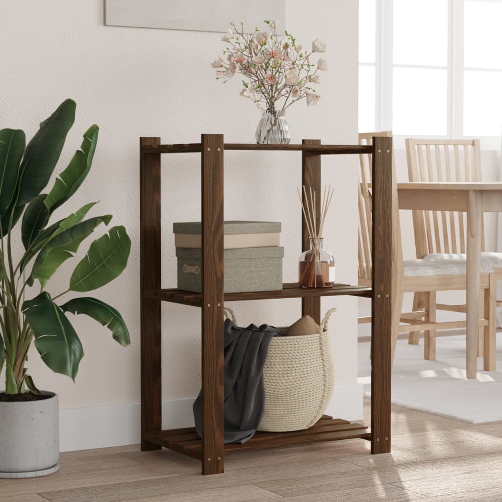 Vidaxl opbergrek 3-laags 60x38x90 cm massief groenhout bruin