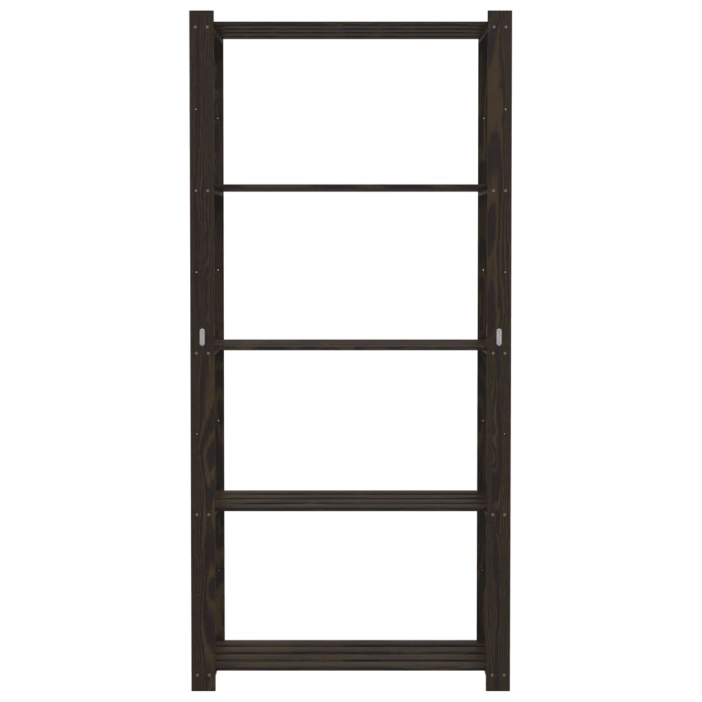 Vidaxl opbergrek 5-laags 80x38x170 cm massief groenenhout zwart