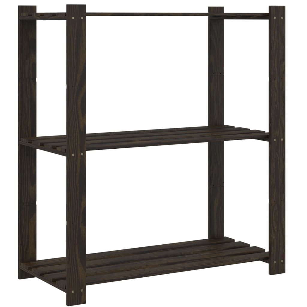 Vidaxl opbergrek 3-laags 80x38x90 cm massief groenenhout zwart