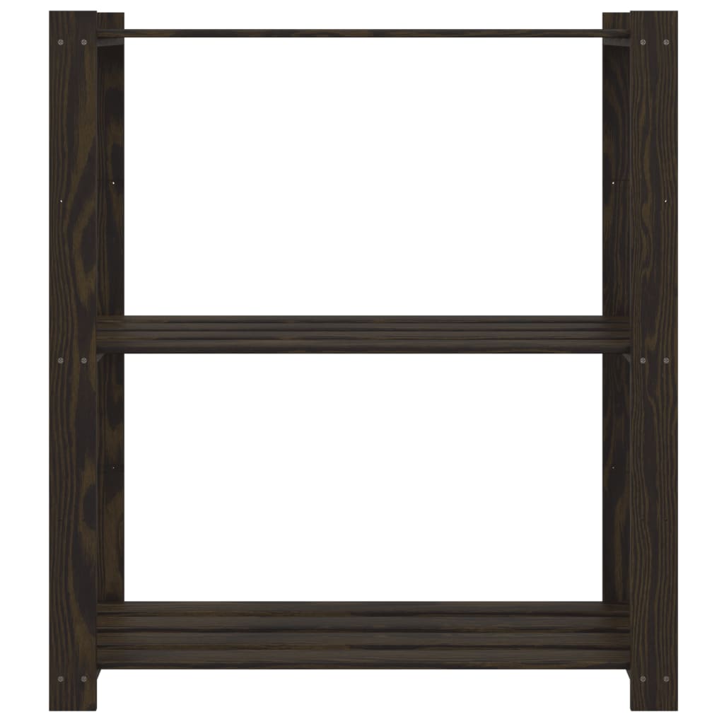 Vidaxl opbergrek 3-laags 80x38x90 cm massief groenenhout zwart