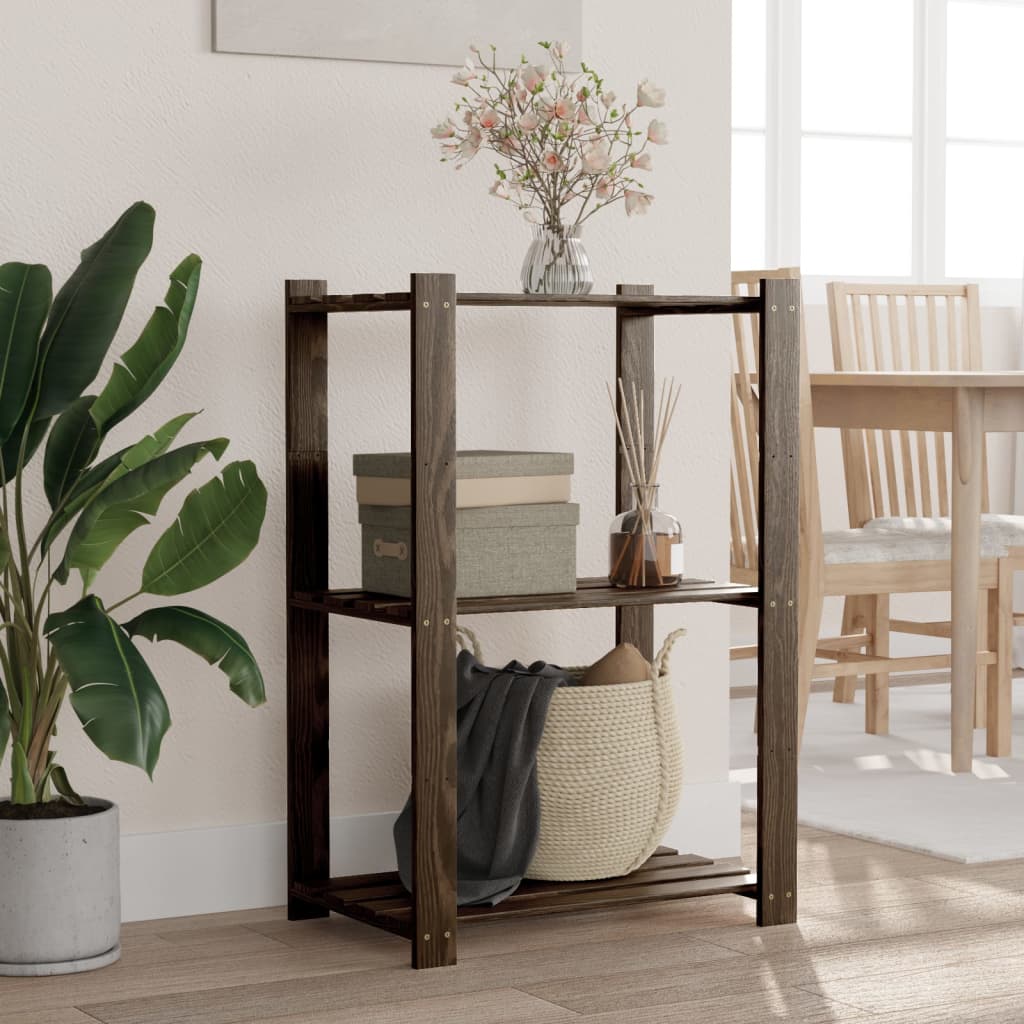 Vidaxl opbergrek 3-laags 60x38x90 cm massief groenenhout zwart