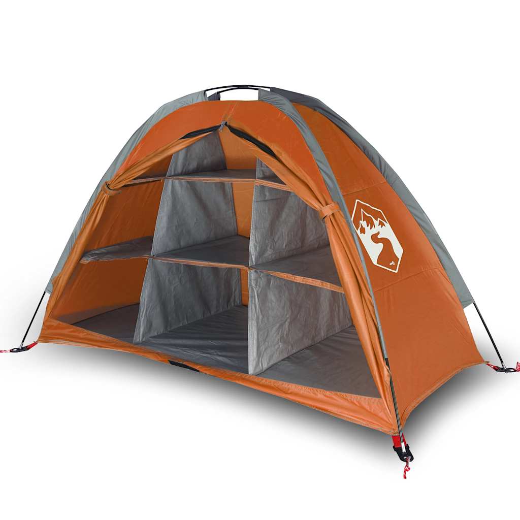 Vidaxl opbergtent 9 vakken waterdicht grijs en oranje
