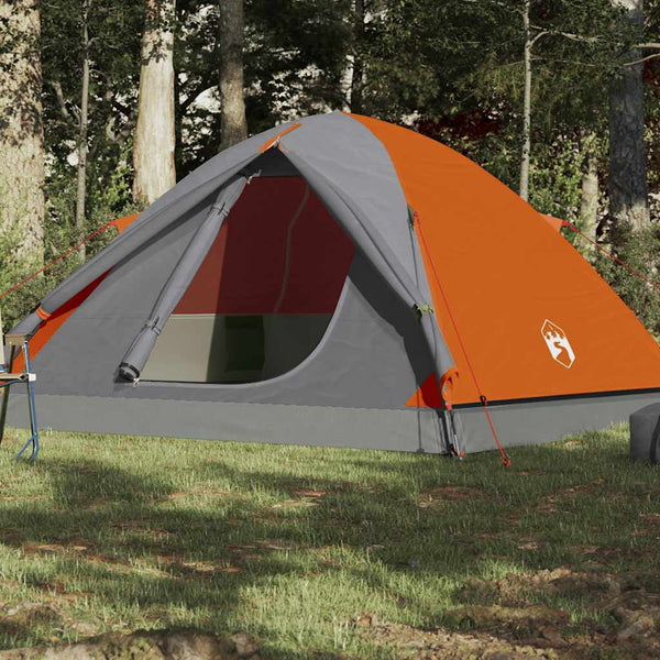Vidaxl koepeltent 3-persoons waterdicht grijs en oranje