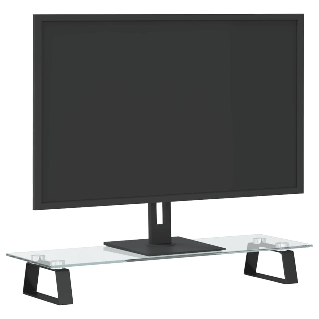 Vidaxl monitorstandaard 60x20x8 cm gehard glas en metaal zwart