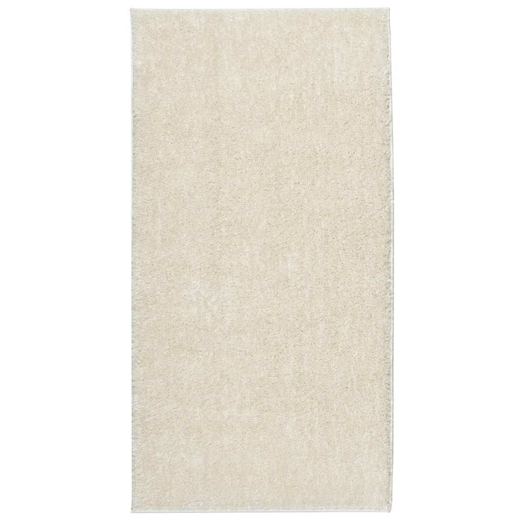 Vidaxl vloerkleed istan hoogpolig glanzend 80x150 cm crèmekleurig