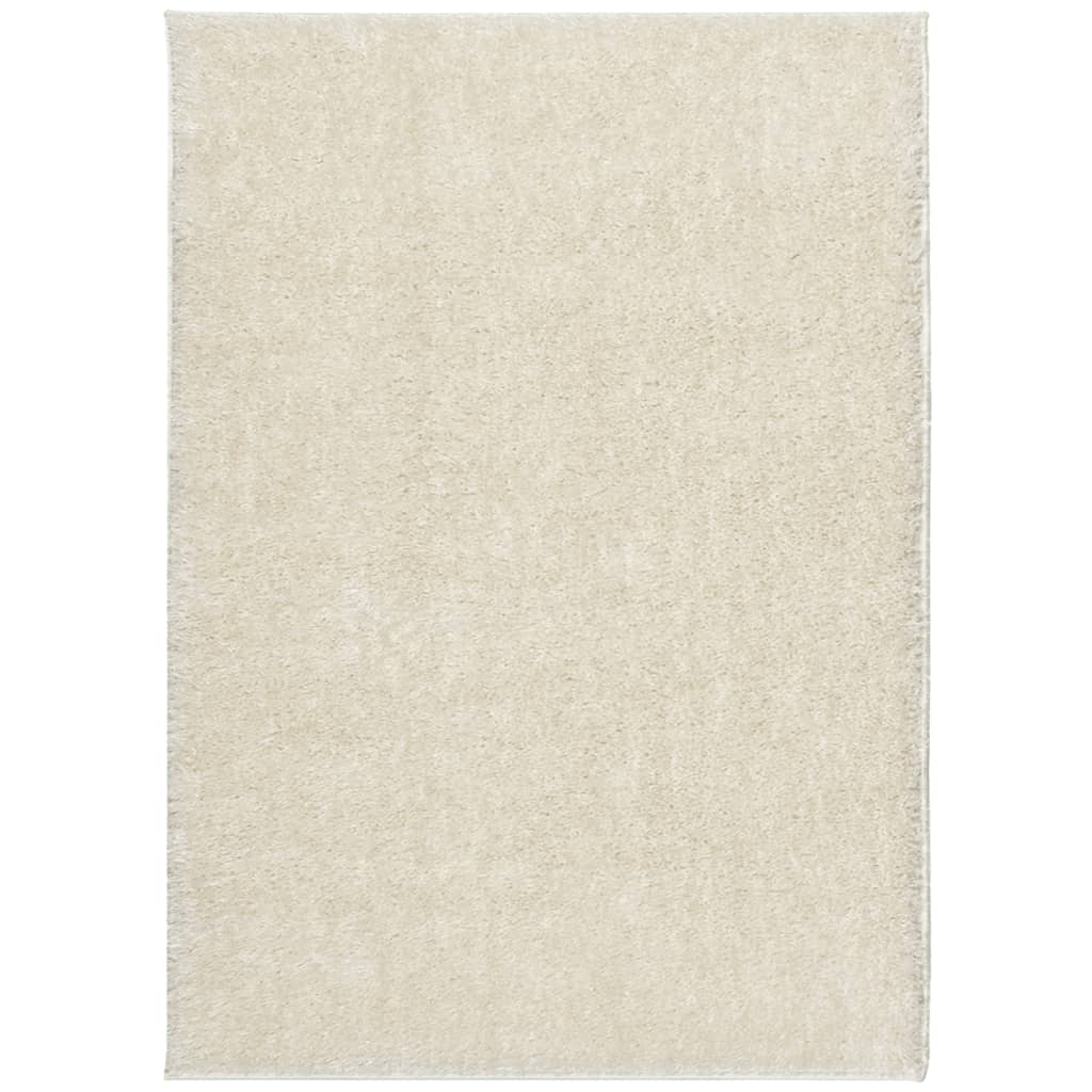 Vidaxl vloerkleed istan hoogpolig glanzend 240x340 cm crèmekleurig