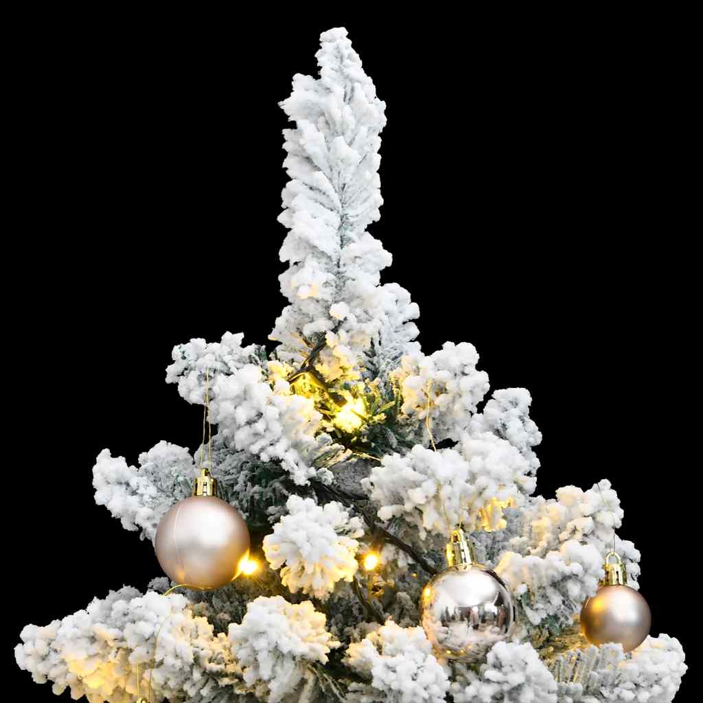 Vidaxl kunstkerstboom met scharnieren 150 led en kerstballen 120 cm