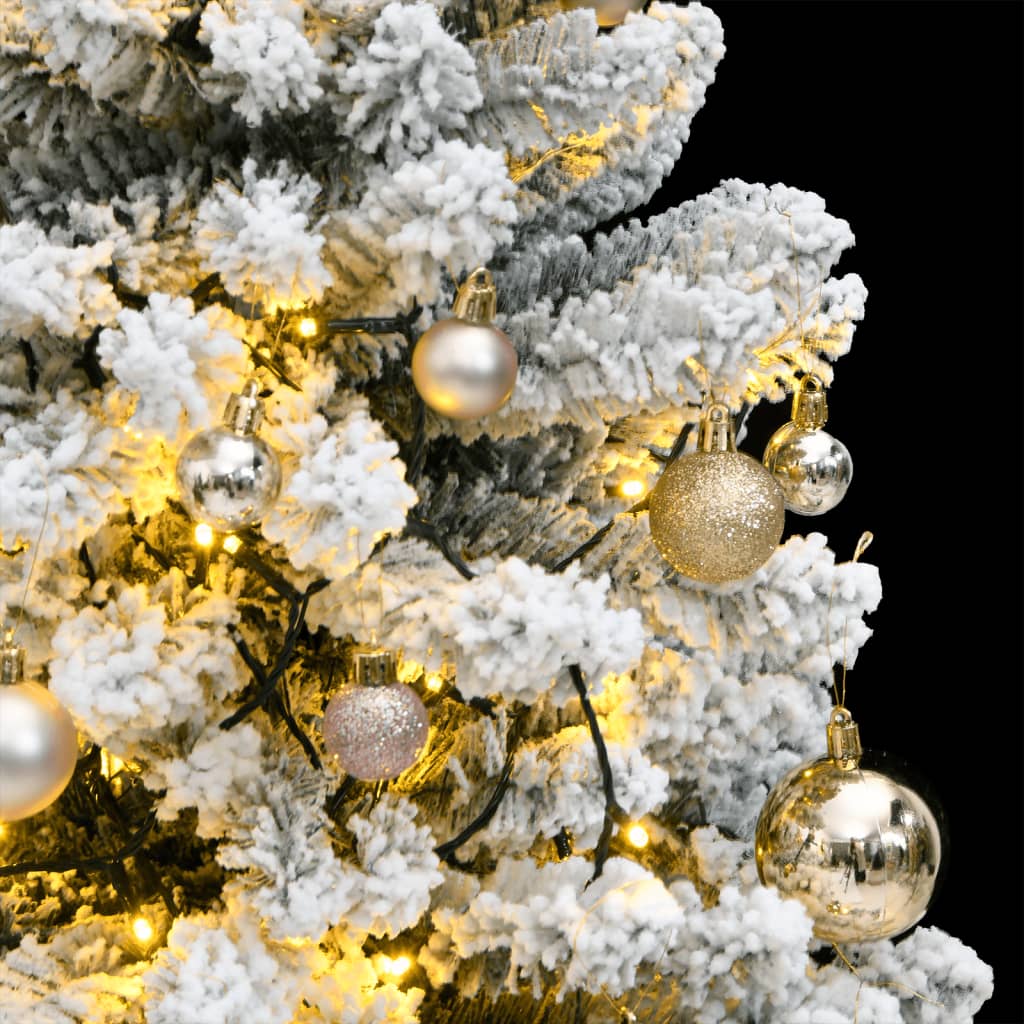 Vidaxl kunstkerstboom met scharnieren 150 led en kerstballen 120 cm