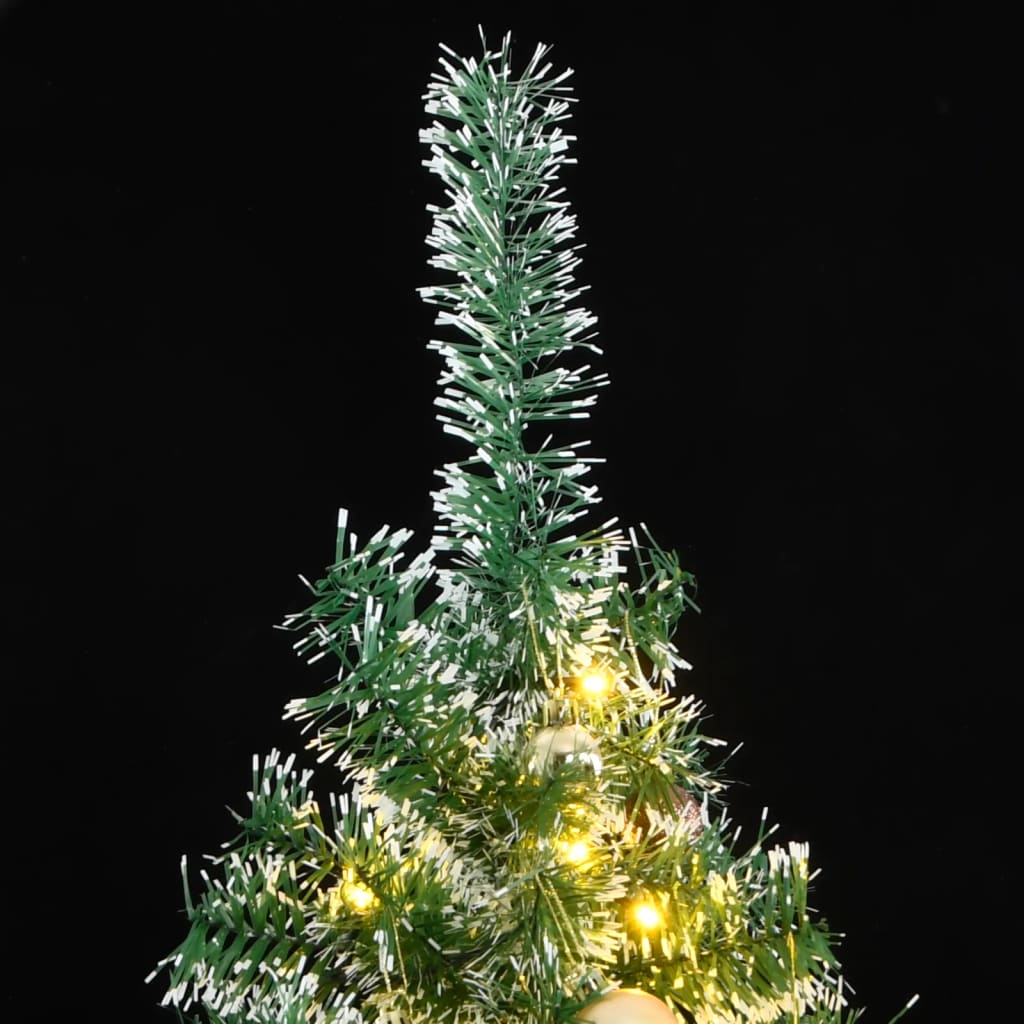 Vidaxl kunstkerstboom met 300 led's kerstballen en sneeuw 240 cm