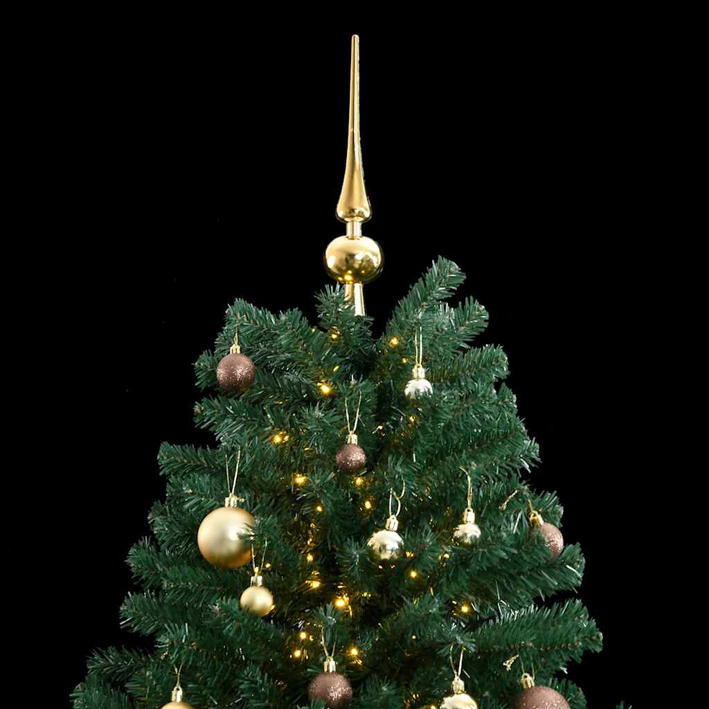Vidaxl kunstkerstboom met scharnieren 300 led's en kerstballen 180 cm