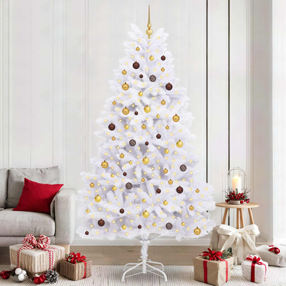 Vidaxl kunstkerstboom wit 120 x 120 x 240 cm pvc en metaal