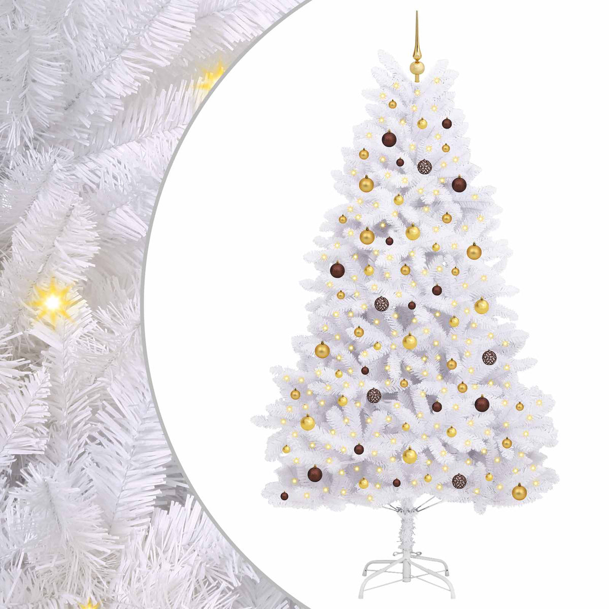 Vidaxl kunstkerstboom 240 cm pvc en staal wit