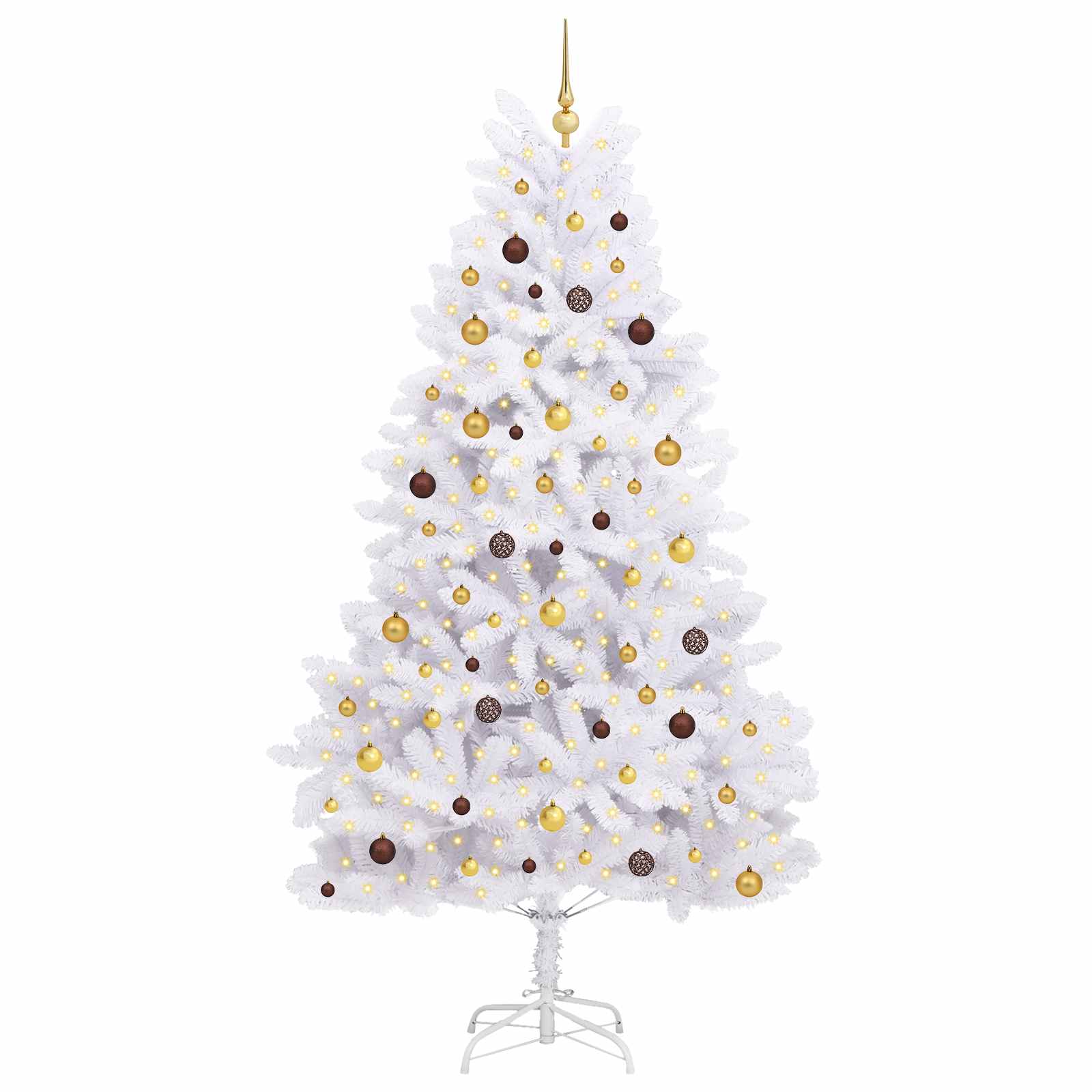 Vidaxl kunstkerstboom wit 120 x 120 x 240 cm pvc en metaal